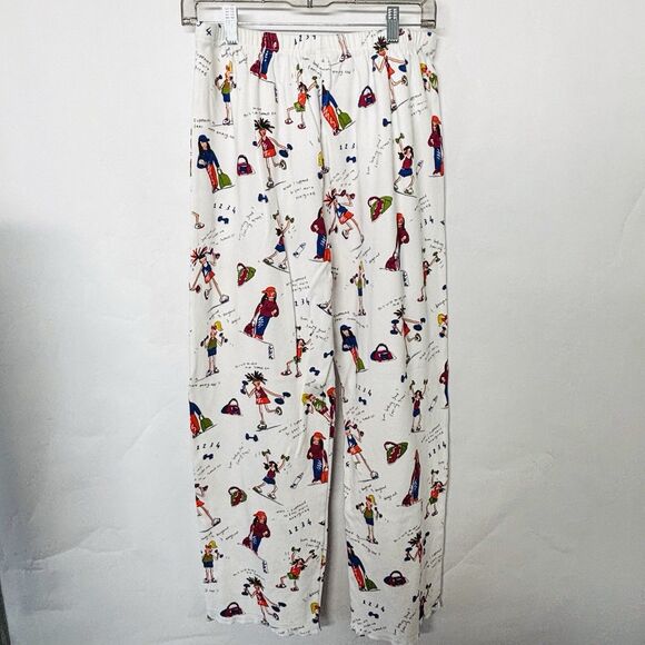 ROCKETWEAR Pajamas 2 Pc Brushed Cotton Exercise Gals Print Women’s Jr Size M - Picture 5 of 12